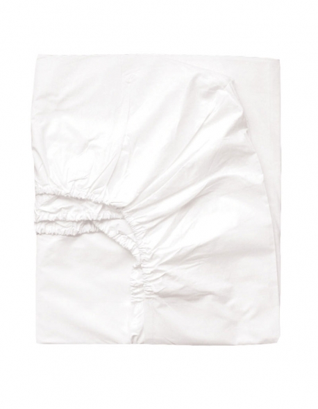 Drap housse satin de coton blanc