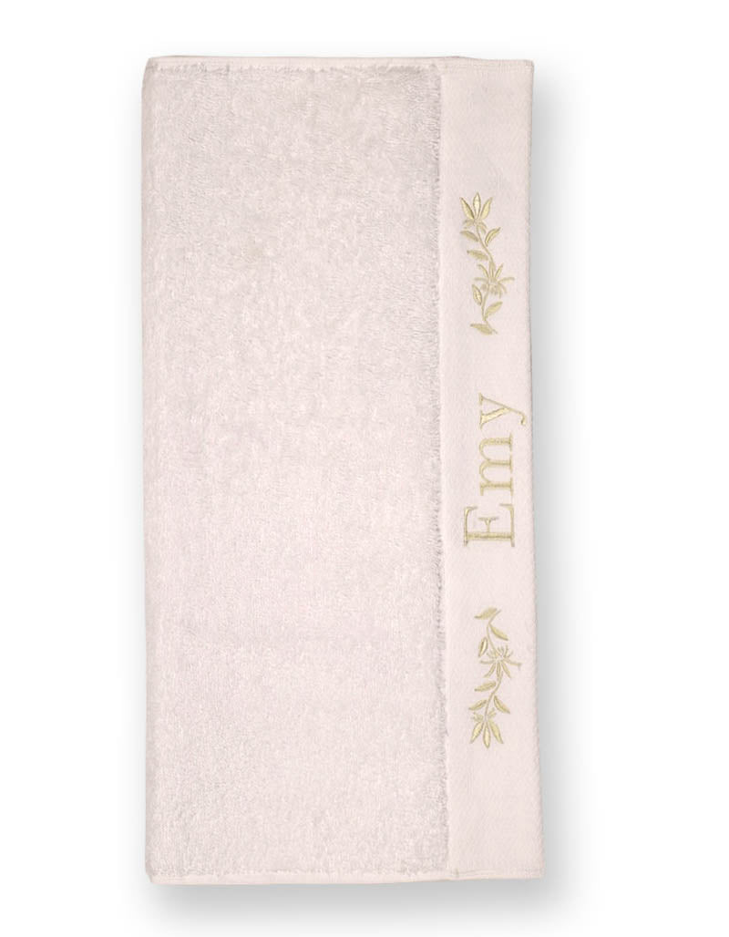 PERSONALIZED FIRST NAME BATH TOWEL / GOLD