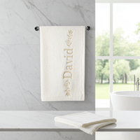 SERVIETTE DE BAIN BLANCHE PERSONNALISÉE | BRODERIE PRENOM OR