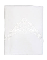 Drap plat FLORALIE / BLANC