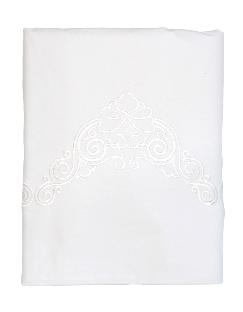 Drap plat FLORALIE / BLANC