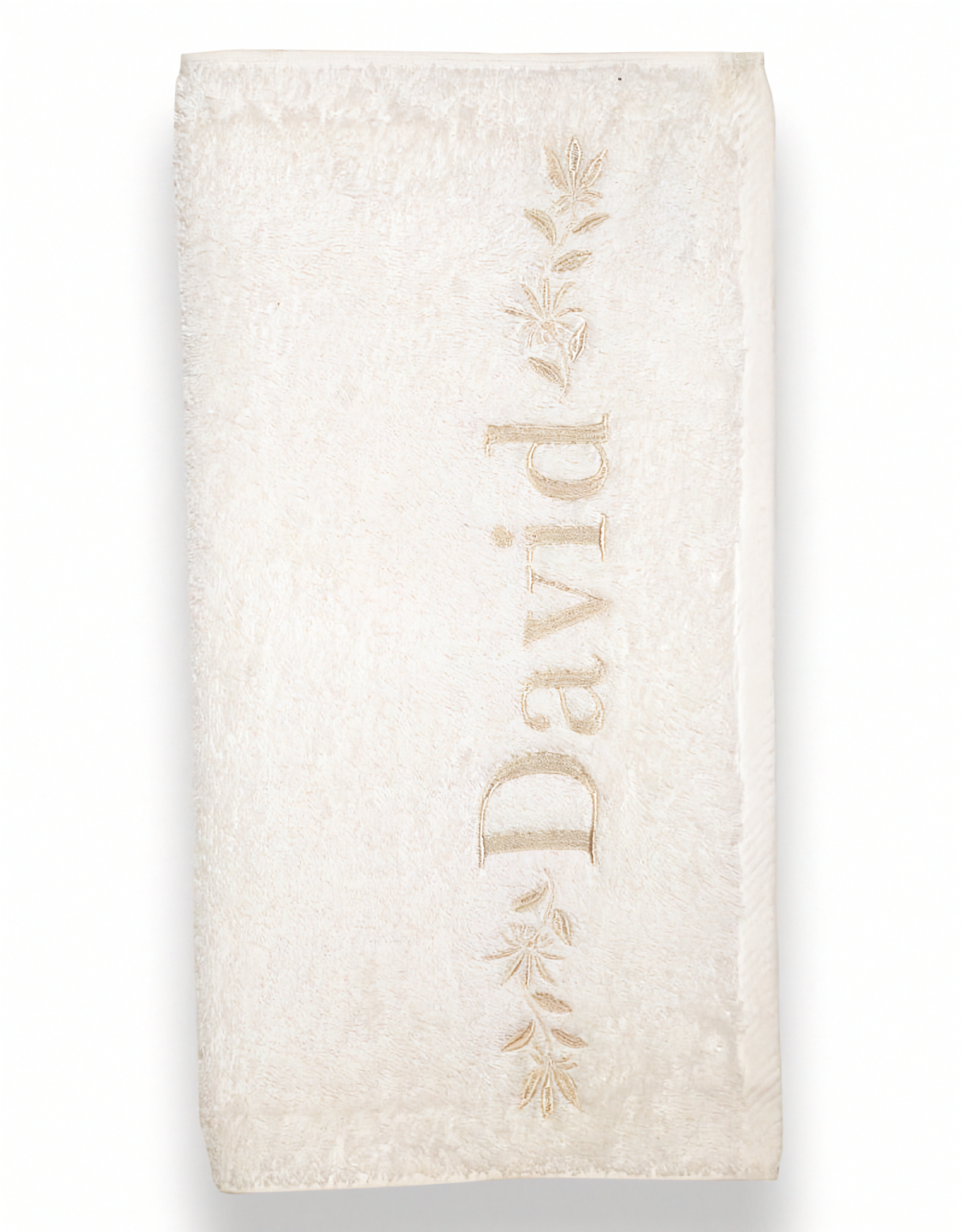 SERVIETTE DE BAIN BLANCHE PERSONNALISÉE | BRODERIE PRENOM OR