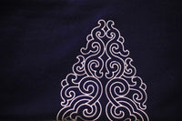 Chemin de lit BLUE NIGHT broderie argent